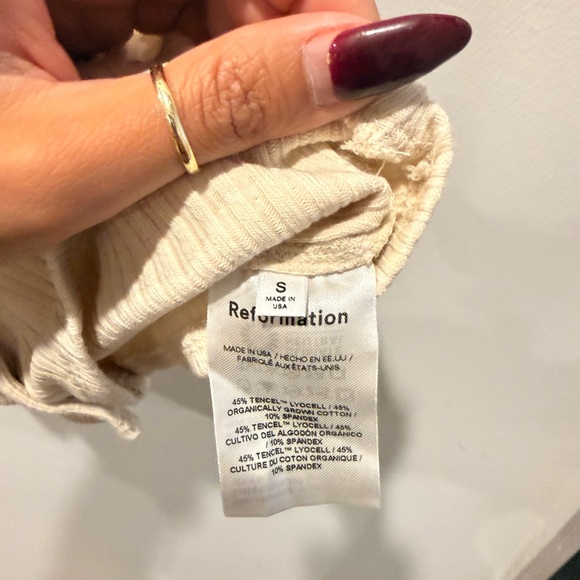 Reformation Beige Ribbed Halter Blouse - Picture 2 of 2